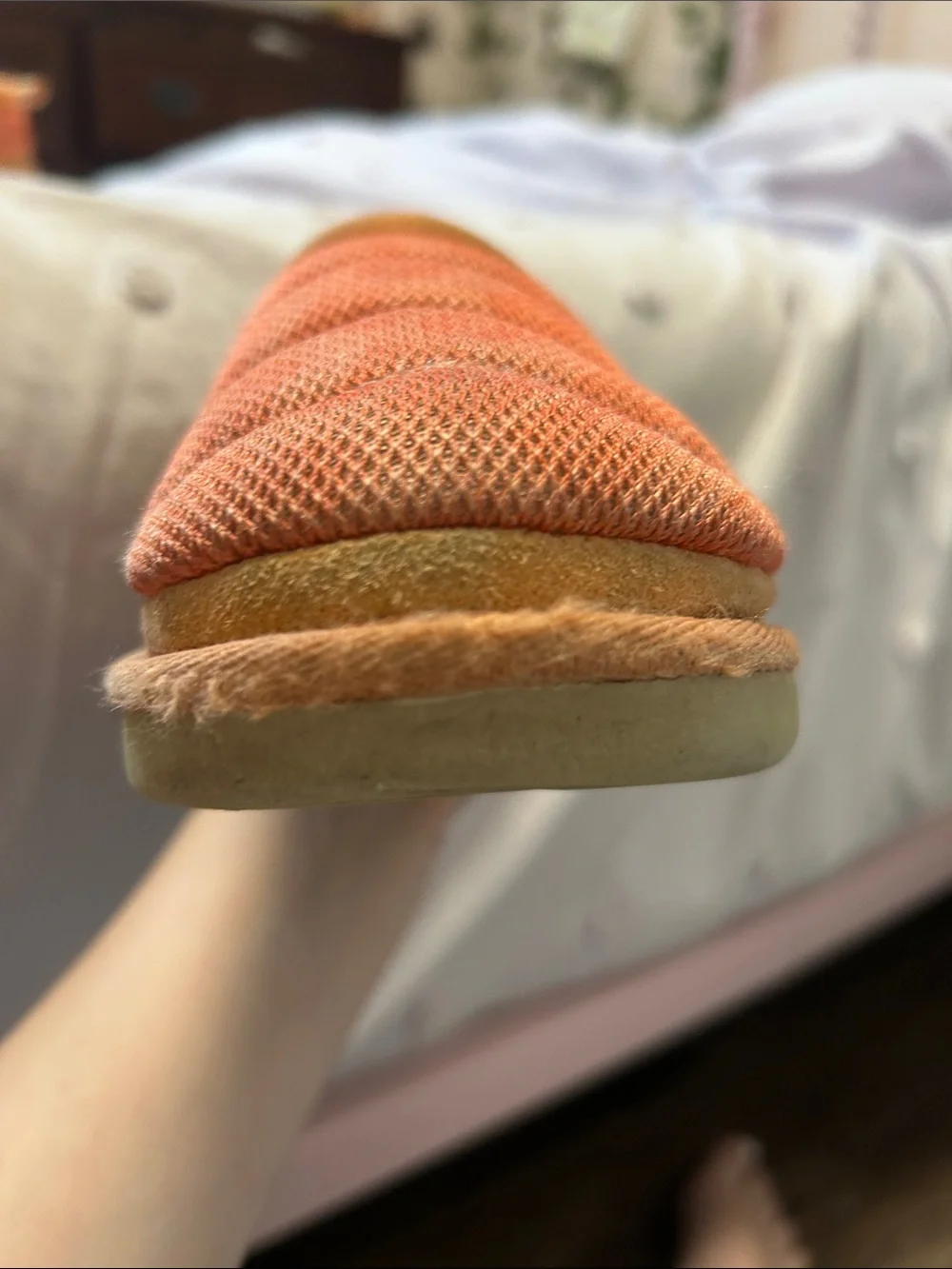 UGG Kids Orange Quilted Slip-On Slippers